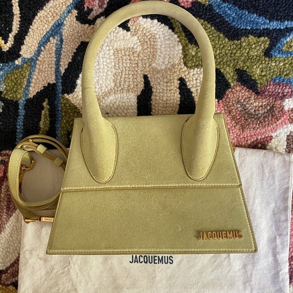 Jacquemus “Le Grand Chiquito” Suede Top Handle Bag in light green - Picture 1 of 16